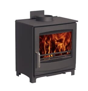 Woodwarm Fireview Eco Contemporary 5 stove in metallic black