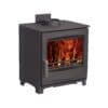 Woodwarm Fireview Eco Contemporary 7 stove in metallic black