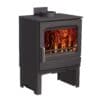Woodwarm Fireview Eco Traditional 7 Log Store stove in metallic black
