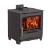 Woodwarm Fireview Eco Contemporary 9 stove in metallic black